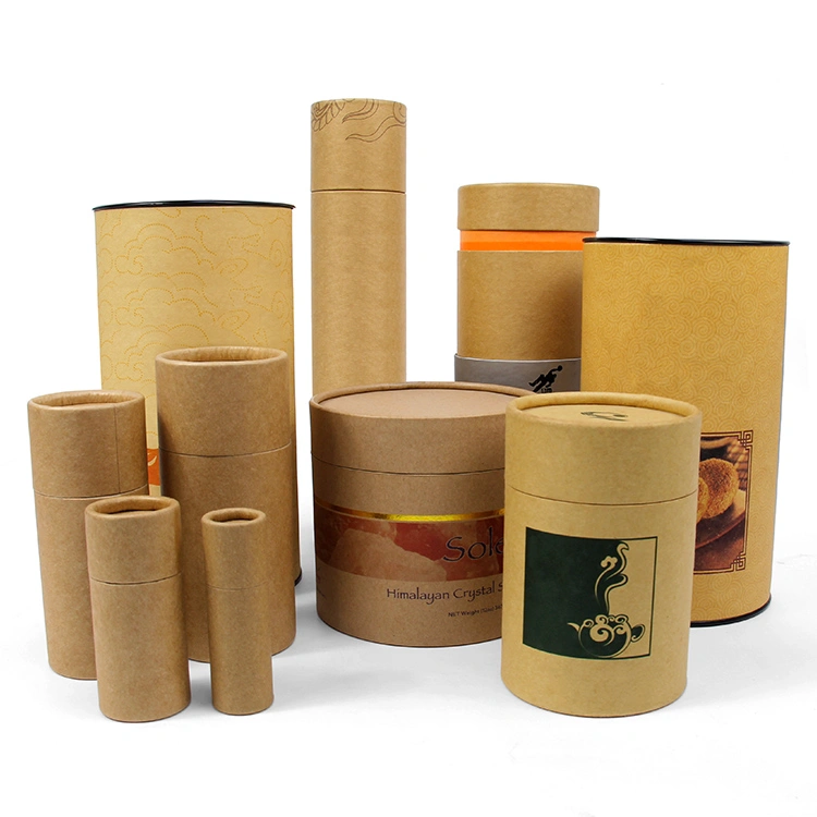 Firstsail水差しの食糧コーヒー豆のバス ソルトの茶のためのハンドルによって包む注文のEcoの友好的なボール紙 シリンダー箱のクラフト紙の管