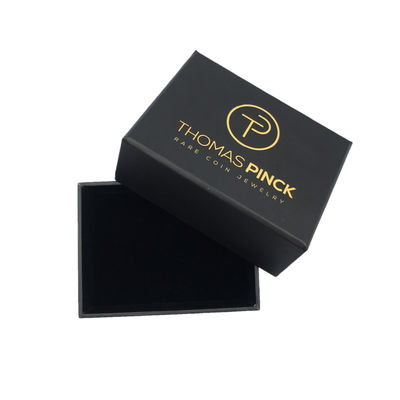 黒い2mmのボール紙の宝石類のギフト用の箱PMS贅沢なリング堅く小さいペーパー化粧品の包装